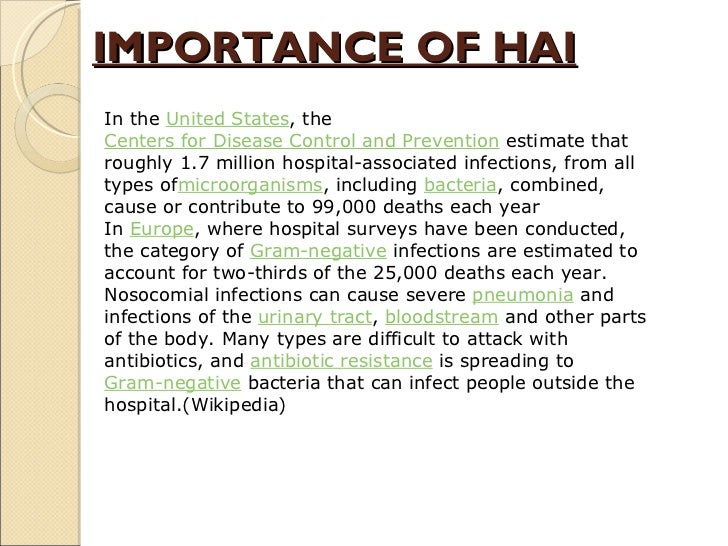 The importance of infection control in hospitals hospital acquired infections